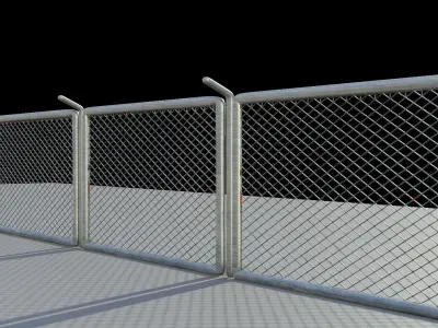 Security fence steel gauze  Low-poly 3D model