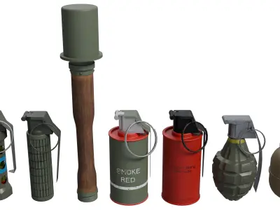 Grenade Set  Low-poly 3D model