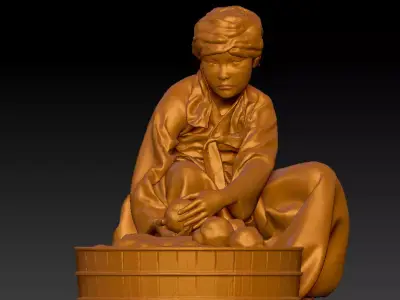 Refugees of the Korean War 3D model