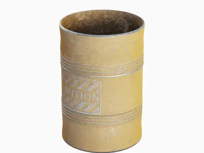 Old Steel Barrel 02 Low-poly 3D model purchase