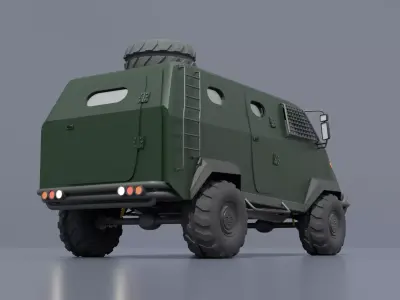 Armored Tactical Vehicle - Offroad Troop Transport Truck 3D model