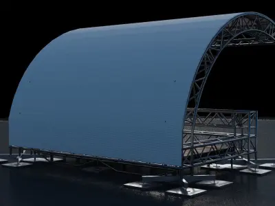 Blender Event Tent with Substance Painter Texture 3D Model 3D model