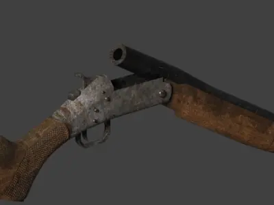 single shot shotgun Low-poly 3D model
