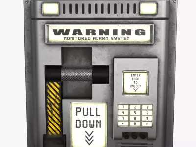 Industrial Power Switch Low-poly 3D model 2