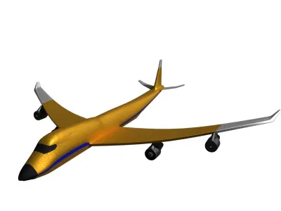 Low Poly Airliner airplane flying Low-poly 3D model