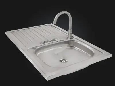 Stainless Steel Kitchen Sink Durable Modern  3D model