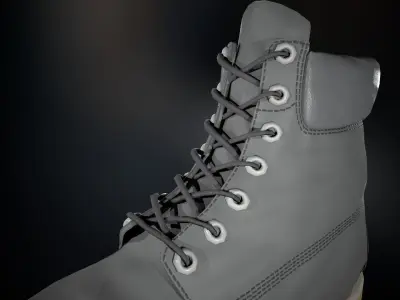 Gray Timberland Boots Low-poly 3D model