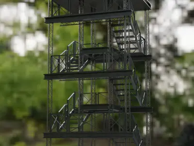 Steel scaffolding tower 3D model