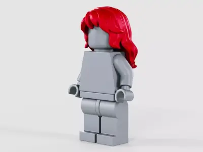 Minifigure Long Wavy Hair Nami 3D model