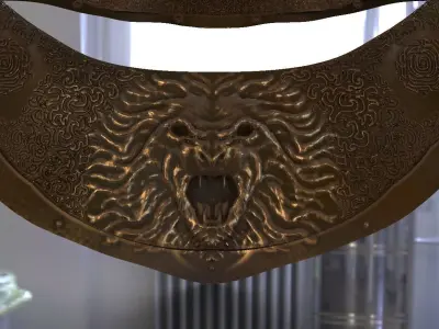 Lion neck armor baroque detail 3D model