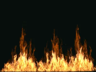 FumeFX Large Scale Fire Low-poly 3D model