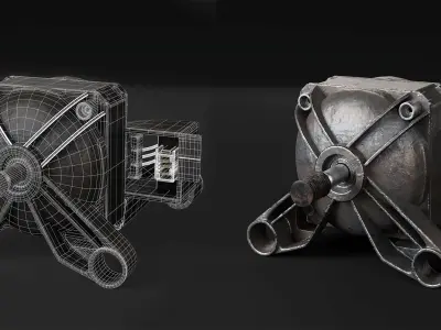 Low Poly 3D Engine Model  3D model