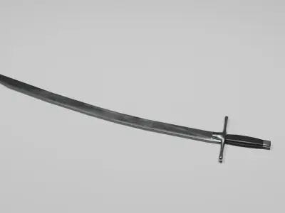 Saber samurai sword Low-poly 3D model