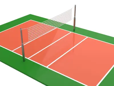 Volleyball Court 03 3D model