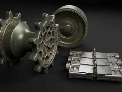 Tank Tracks Pack  Low-poly 3D model