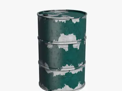 Rusty Three Colors Barrels 3D model