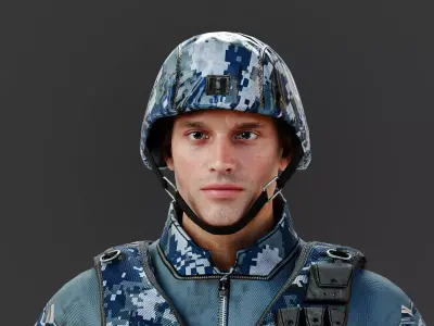 Military Game Ready Character Low-poly 3D model