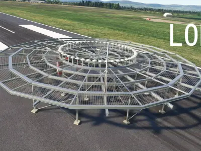 Airport VOR beacon - VHF Omnidirectional Range Low-poly 3D model