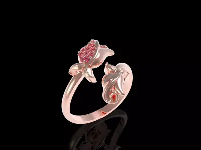 Rose Flower Ring 3D print model