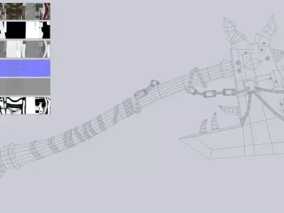 Orc axe Low-poly 3D model