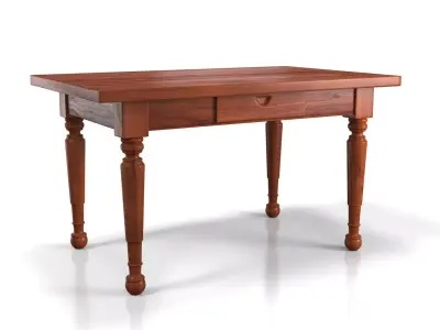 Dutch Colonial Javanese Teak Desk 3D model