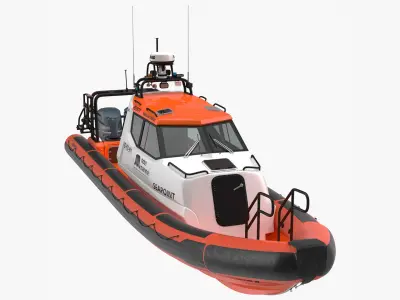 Motor Boat Orange Waverider 1060 GRP  purchase 3D model