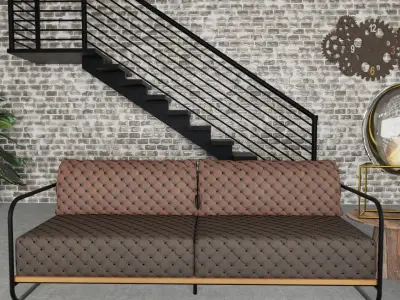Industrial Living Room Style 3D model