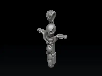 Skull biker pendant ring collection 3D print model