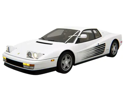 Ferrari 512 Testarossa 1986 Low-poly 3D model