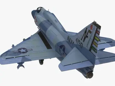 4K textures A-4F Skyhawk 3D Model Low-poly 3D model