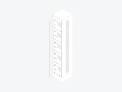 Locker - Metal - Locka - Sports - Five Tier Low-poly 3D model