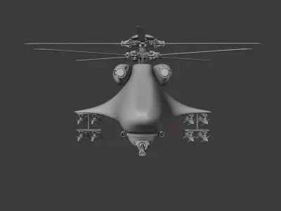 Scifi Drone Helicopter Free 3D model