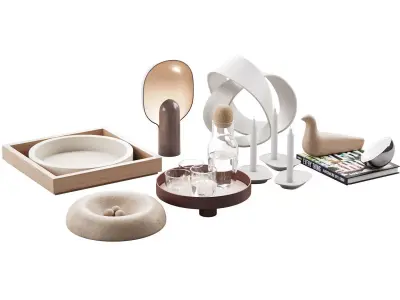 Living contemporary nature accessories decor set  3D model