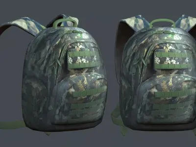 Backpack military combat Black baggage Low-poly  Low-poly 3D model buy