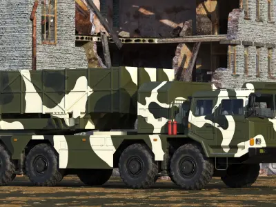 Chinese MLRS WS-2D Green Camouflage 3D model