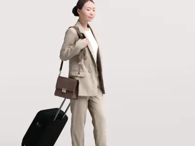 Humano Traveling Woman with suitcase 2206-11 3D model