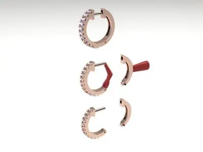 Half Infinity Diamond Hoop 1mm6 3D print model