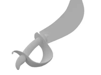 Sabre Pirate Sword Low-poly 3D model