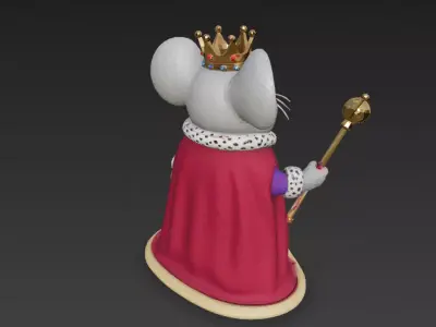 Cartoon Emperor Mouse PBR 3D Model 3D model