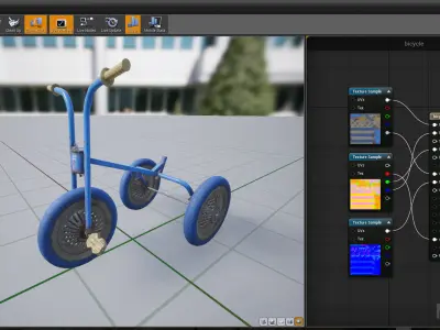 Broken Soviet children bicycle Low-poly 3D model