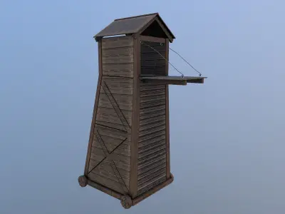 Siege Tower  Low-poly 3D model