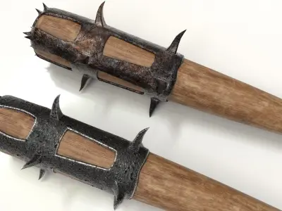 Spiked Bat Set Low-poly 3D model