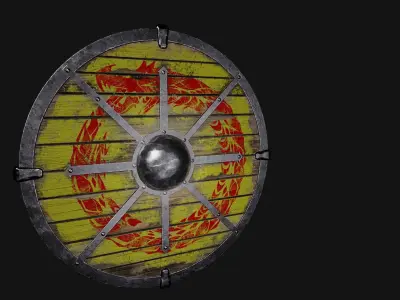 The Viking shield Low-poly 3D model