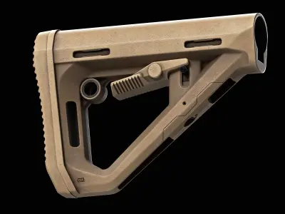 DT Carbine Stock Mil Spec Low-poly 3D model