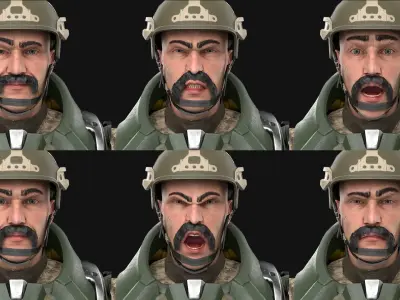 Freedom Soldier Low-poly 3D model