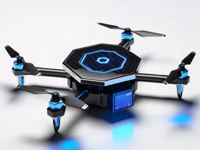 HighTech Hexagonal SciFi Drone 3D model