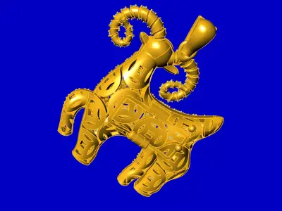 Diamond goat pendant 3D print 3D print model