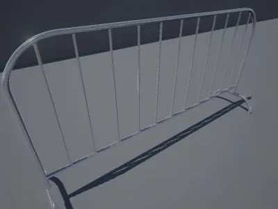 Low Poly 3D Barrier metal barricade Low-poly 3D model