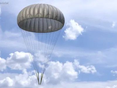  Parachute Backpack and Opened Parachute Collection 