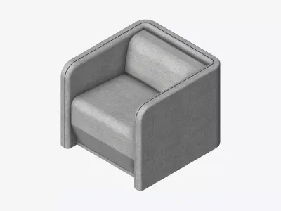 Seat - Sofa - Simplicity - Type 2 - Single Low-poly 3D model